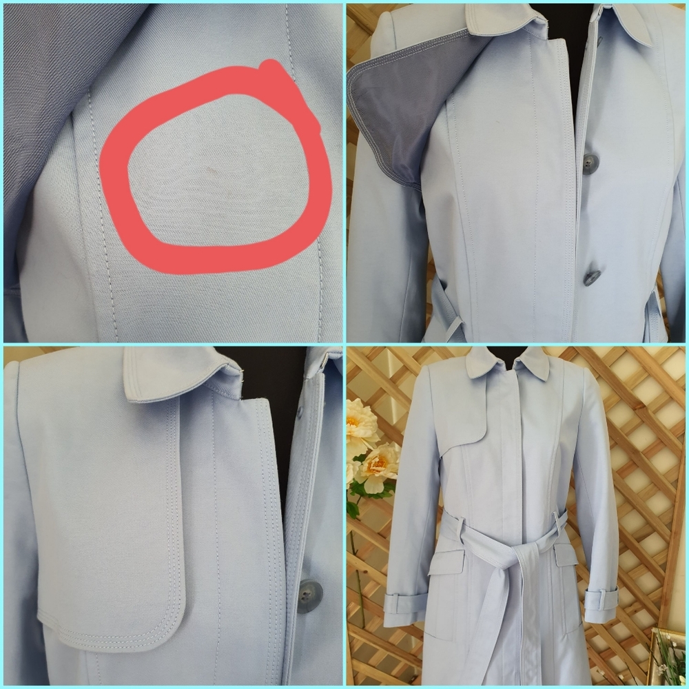 DAVID LAWRENCE | Trench Coat | Powder Blue | Size: AU 8 | Like New Condition - Picture 12 of 12